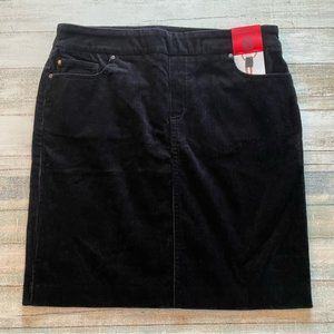 Black Corduroy Pencil Skirt with Pockets size 8